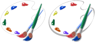 Artists Brushes And Palettes