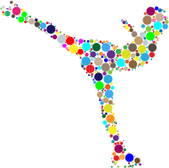 Colorful Ice Skating Woman Circles