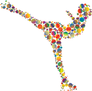 Colorful Ice Skating Woman Circles 3