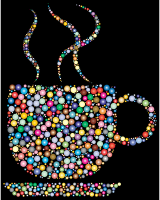 Colorful Coffee Circles 5 With Black Background