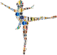 Colorful Ballet Dancer Circles 4