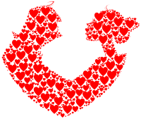Couple Silhouette Hearts