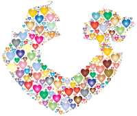 Colorful Couple Silhouette Hearts 2