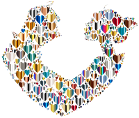 Colorful Couple Silhouette Hearts 5