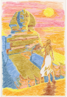 Woman Standing In Front Of The Sphinx
