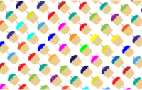 Seamless Colorful Cupcakes With Candles Pattern Rotated