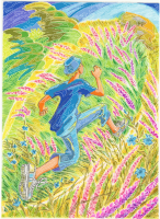 Man Running Through Field