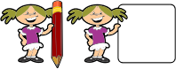 Girl With Pencil And Sign