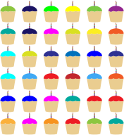 Colorful Cupcakes With Candles Pattern