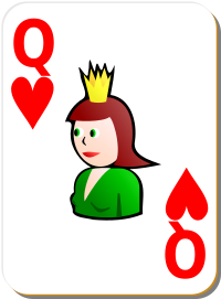 White deck: Queen of hearts