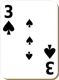 White deck: 3 of spades