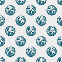 Wave and plover -seamless pattern