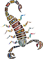 Colorful Abstract Tribal Scorpion 4