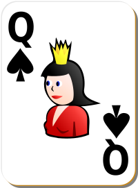 White deck: Queen of spades