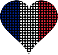 Heart France Flag Circles