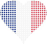 Heart France Flag Circles Stroked