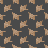 Paper crane-wooden texture-seamless pattern