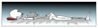 Skeleton in coffin