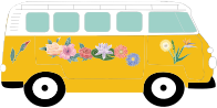 Floral Volkswagen Camper
