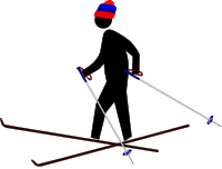 Pedestrian Skier