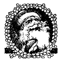 Santa in Holly Frame