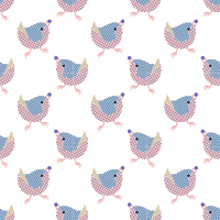 Gingham Bird-seamless pattern