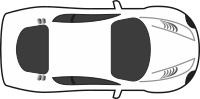 White blank racing car top view