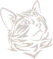 Tribal Kitten Colorful Dots No Background