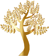 Simple Gold Tree Without Background
