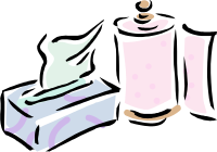 Kleenex box and household paper