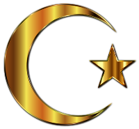 Golden Crescent Moon And Star Enhanced 2