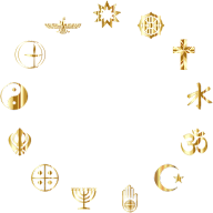 World Religious Symbols Gold