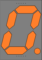Orange Seven Segment Display: Zero 