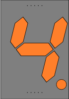 Orange Seven Segment Display: Four