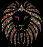 Colorful Lion Circles 3