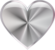 Silver Radiating Heart