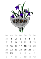 2016 February calendar