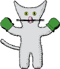 kitten with mittens