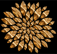 Gold Flower Petals Variation 4 With Background