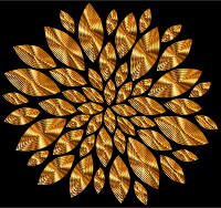 Gold Flower Petals Variation 5 With Background