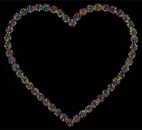 Prismatic Petals Heart With Background