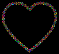 Prismatic Petals Heart 2 With Background