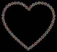 Prismatic Petals Heart 3 With Background