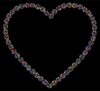 Prismatic Petals Heart 5 With Background