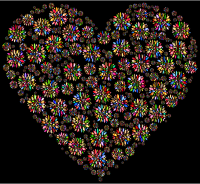 Iridescent Petals Heart With Background