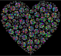 Iridescent Petals Heart 2 With Background