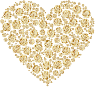 Gold Petals Heart