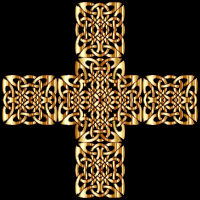 Golden Celtic Knot Cross 3