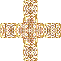 Golden Celtic Knot Cross 3 Without Background