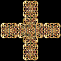 Golden Celtic Knot Cross 3 Variation 2